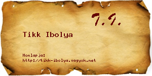 Tikk Ibolya névjegykártya